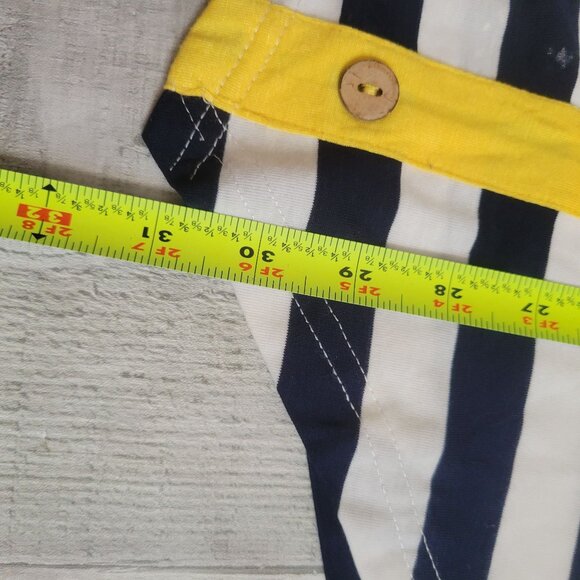 Zattcas Striped Long-Sleeve Tunic Top With Yellow Button Accent & Cuffs NWT M - Picture 7 of 8